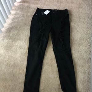 Fashion nova destroyed denim black pants